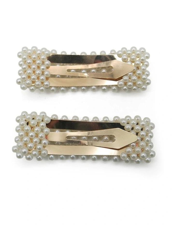 Gloria Hair Clip Set in Pearl image 5