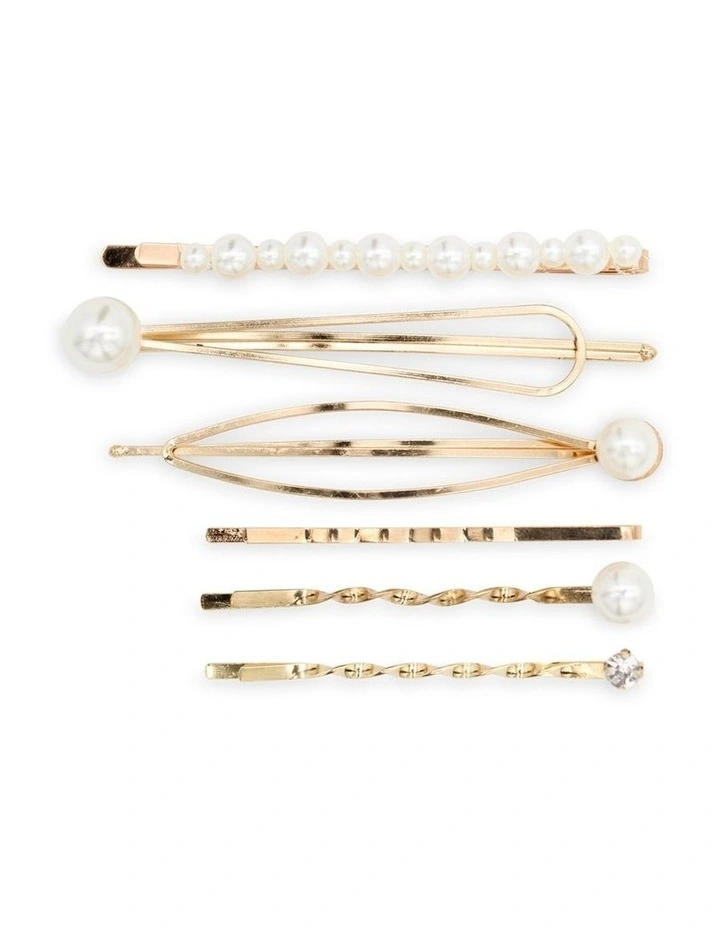 Julia Hair Clip Set in Pearl image 1