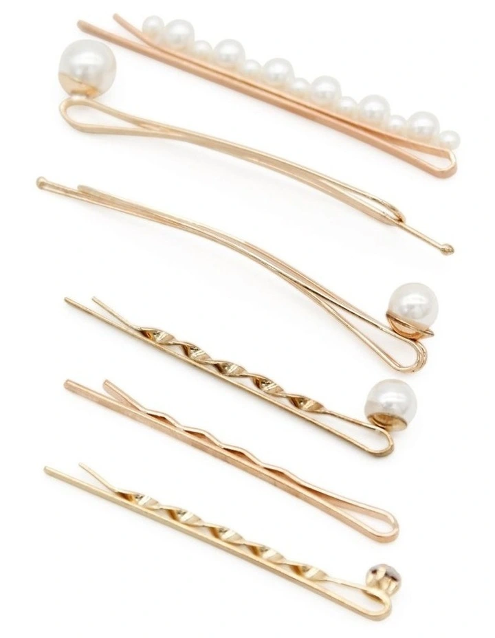 Julia Hair Clip Set in Pearl image 2