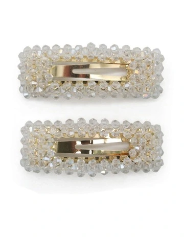 Lorenza Hair Clip Set in Crystal