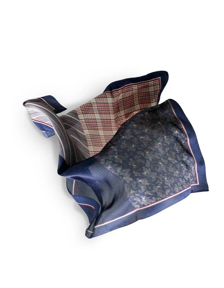 Hilary Hair Scarf in Navy/Grey image 2