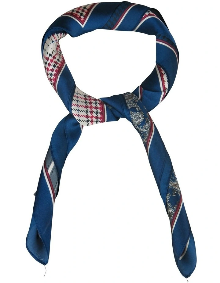 Hilary Hair Scarf in Navy/Grey image 3