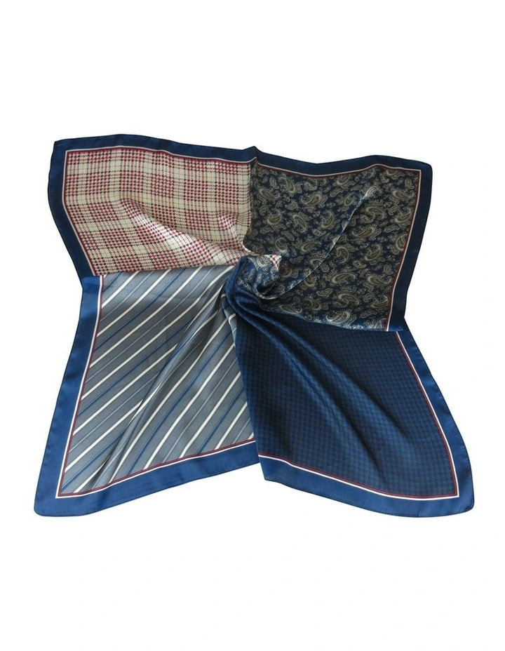 Hilary Hair Scarf in Navy/Grey image 4