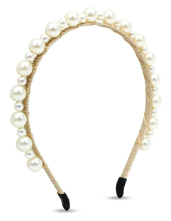Perla Headpiece in Pearl/Gold image 3