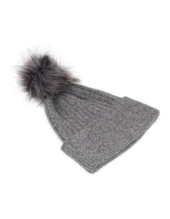 Kalani Wool Blend Beanie in Charcoal