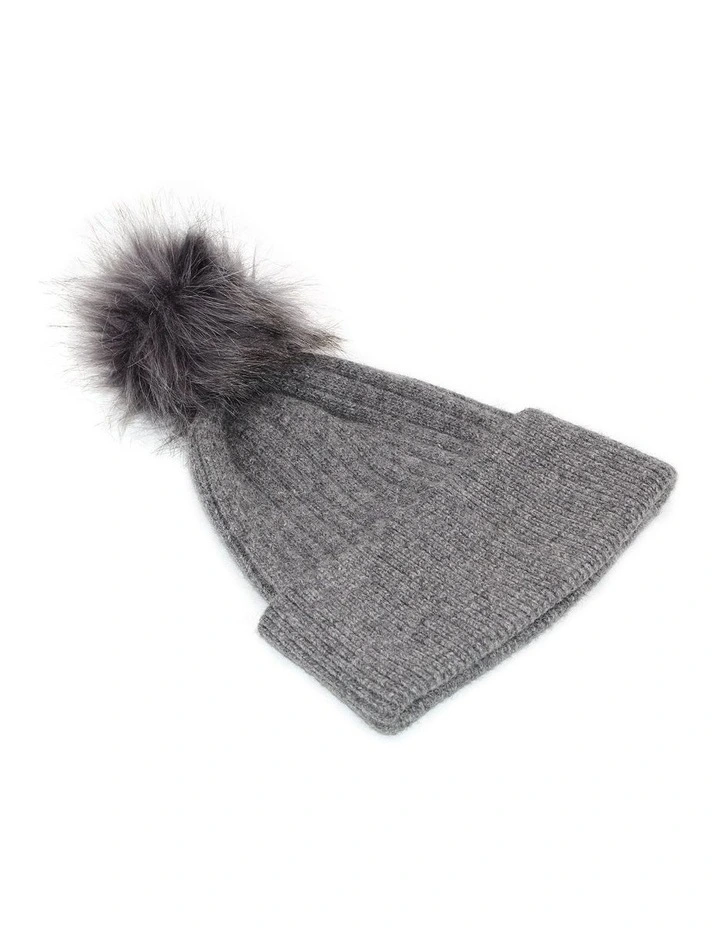 Kalani Wool Blend Beanie in Charcoal image 1