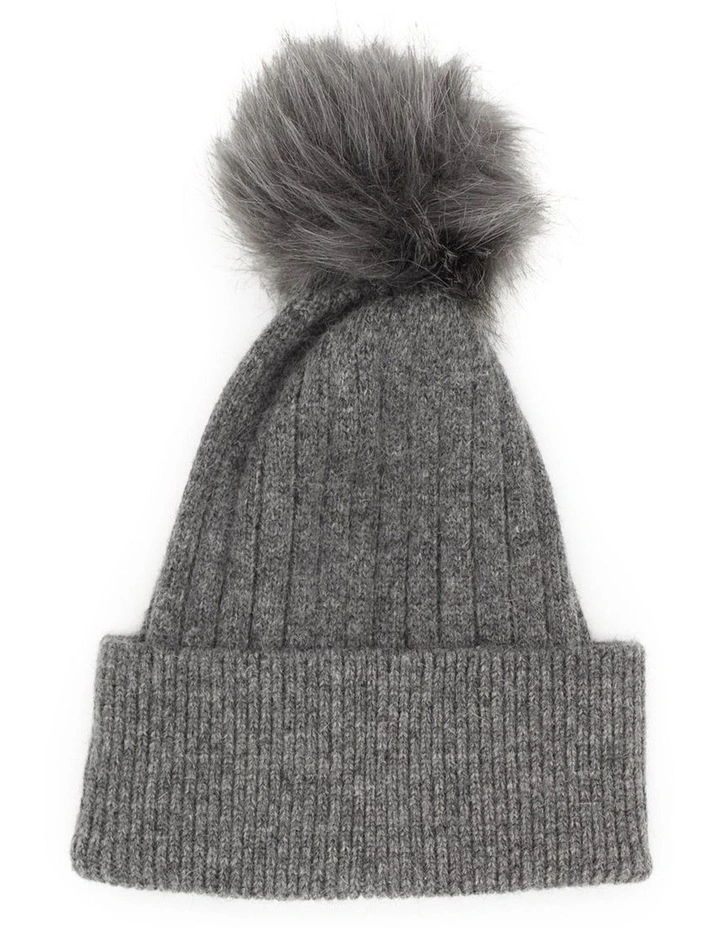 Kalani Wool Blend Beanie in Charcoal image 5