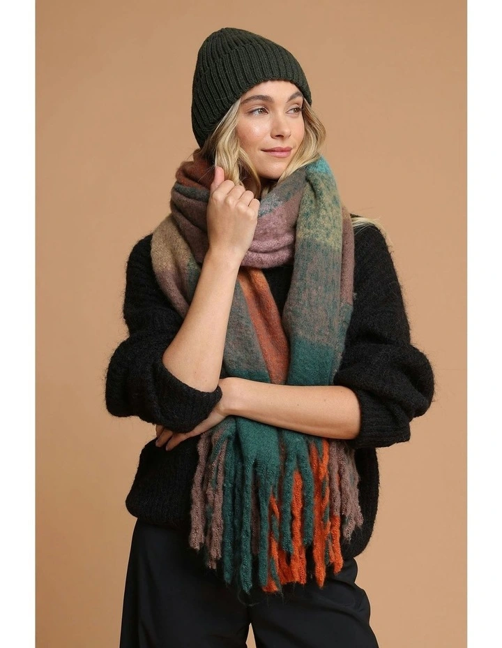 Mia Wool Blend Beanie in Khaki image 1