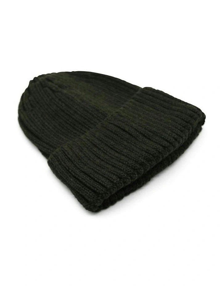 Mia Wool Blend Beanie in Khaki image 1