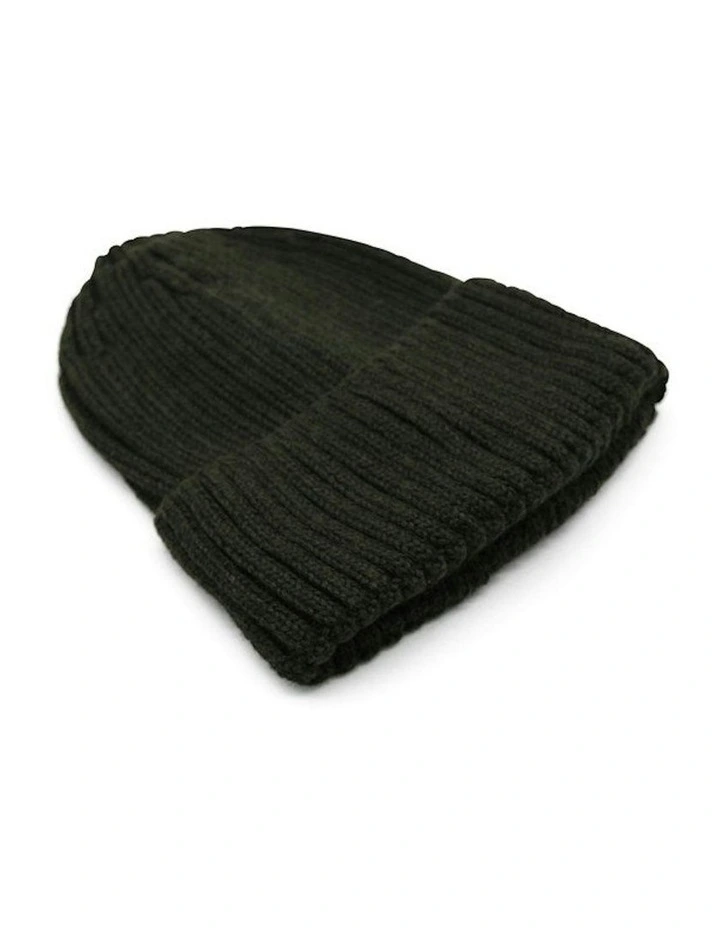 Mia Wool Blend Beanie in Khaki image 2