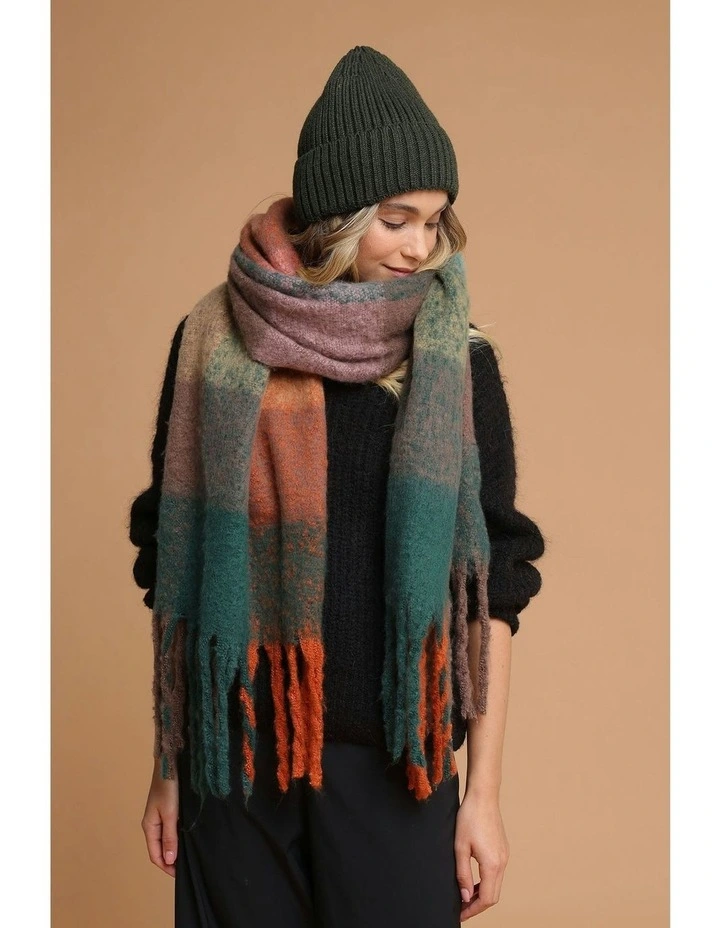 Mia Wool Blend Beanie in Khaki image 4