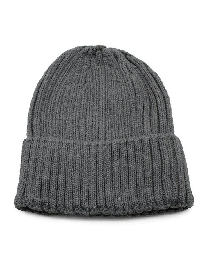 Mia Wool Blend Beanie in Grey image 3
