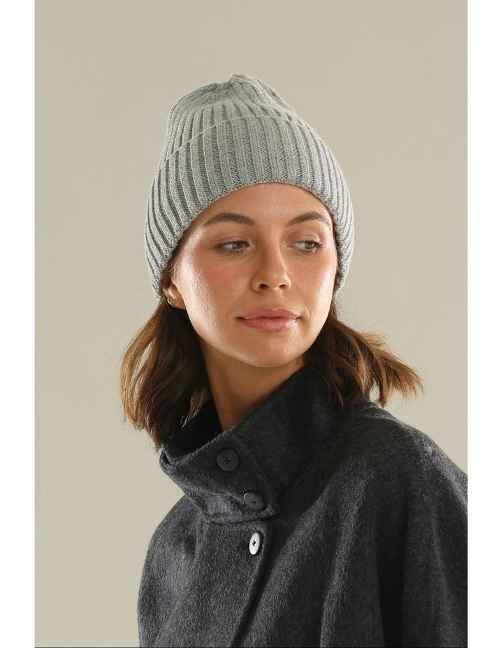 Mia Wool Blend Beanie in Grey image 6