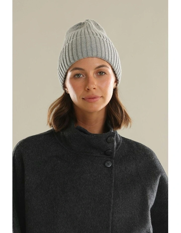 Mia Wool Blend Beanie in Grey image 7