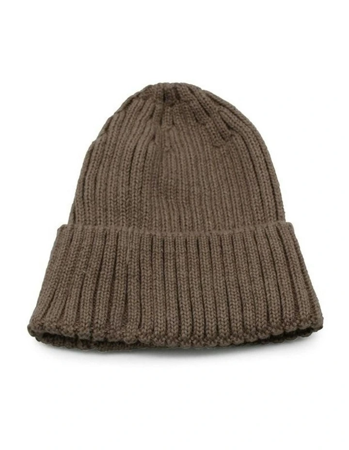 Mia Wool Blend Beanie in Latte image 2