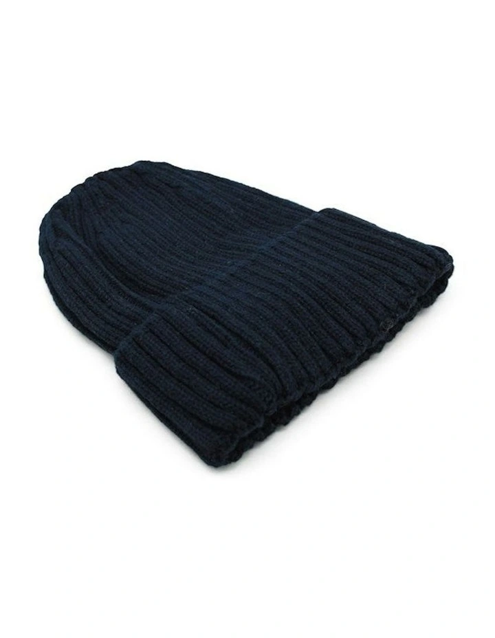 Mia Wool Blend Beanie in Navy image 2