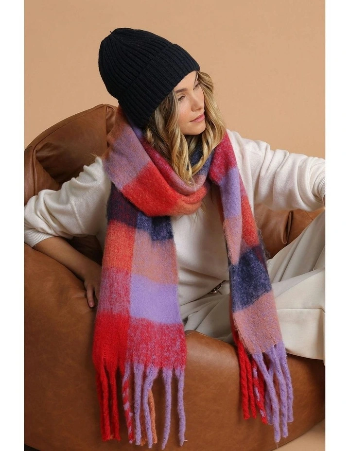 Mia Wool Blend Beanie in Navy image 3