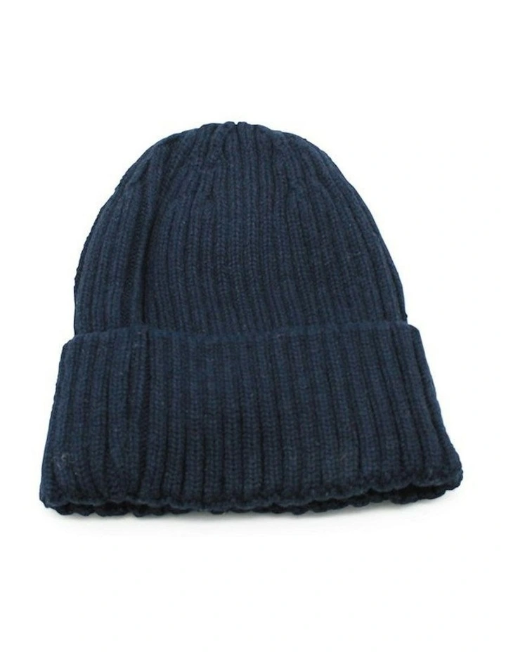 Mia Wool Blend Beanie in Navy image 4