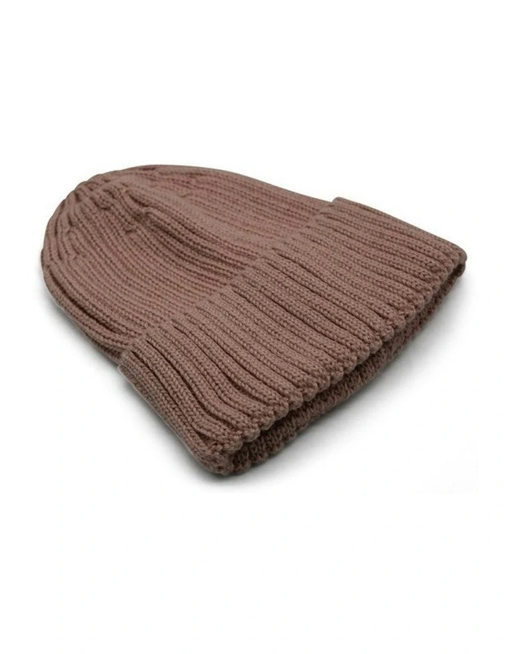 Mia Wool Blend Beanie in Pink Brown image 2