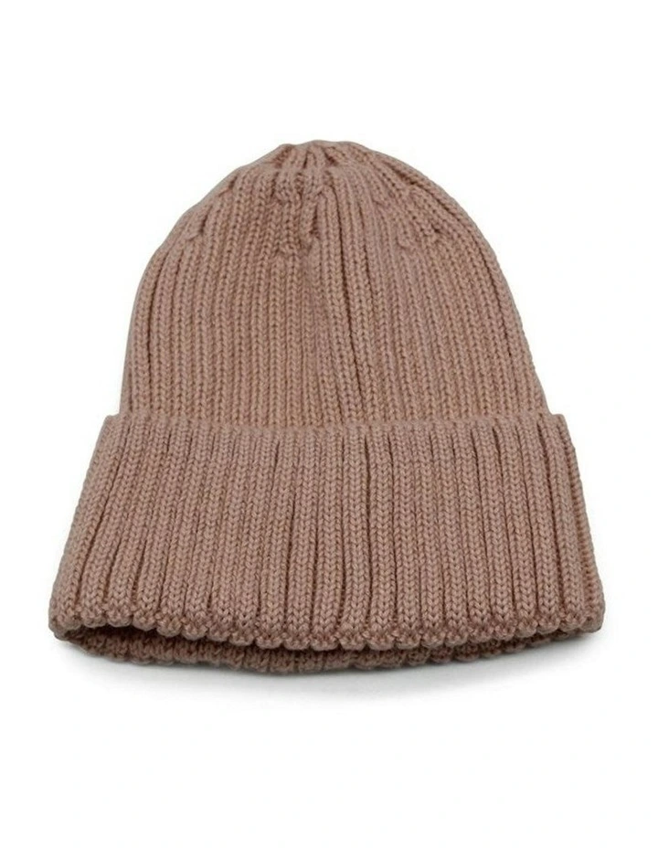 Mia Wool Blend Beanie in Pink Brown image 4