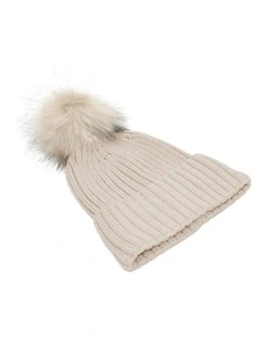 Valentine Wool Blend Beanie in Bisque