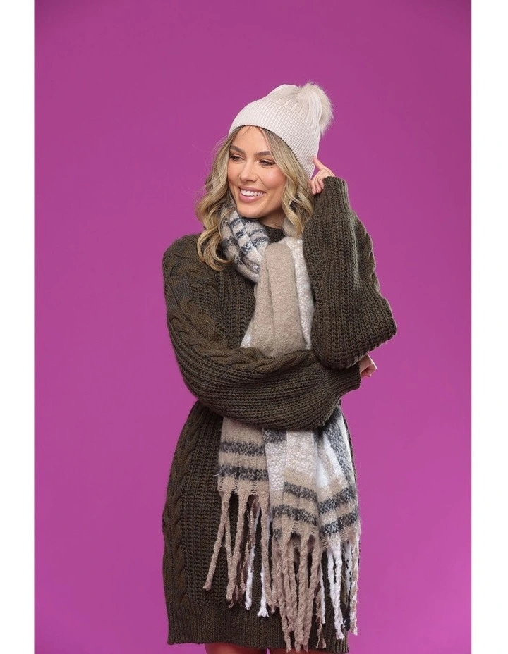 Valentine Wool Blend Beanie in Bisque image 2