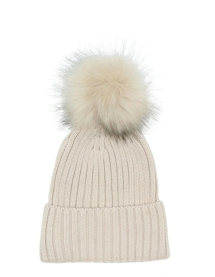 Valentine Wool Blend Beanie in Bisque image 3