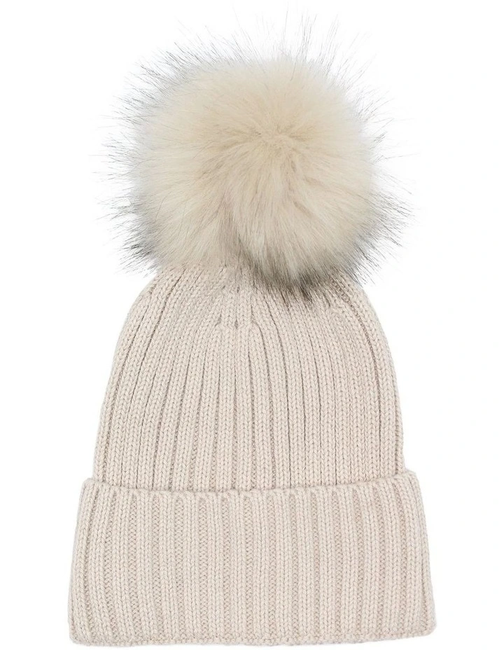 Valentine Wool Blend Beanie in Bisque image 4