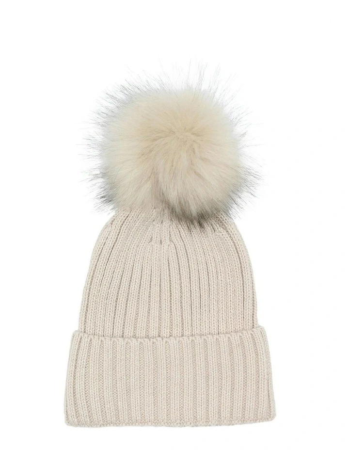 Valentine Wool Blend Beanie in Bisque image 7