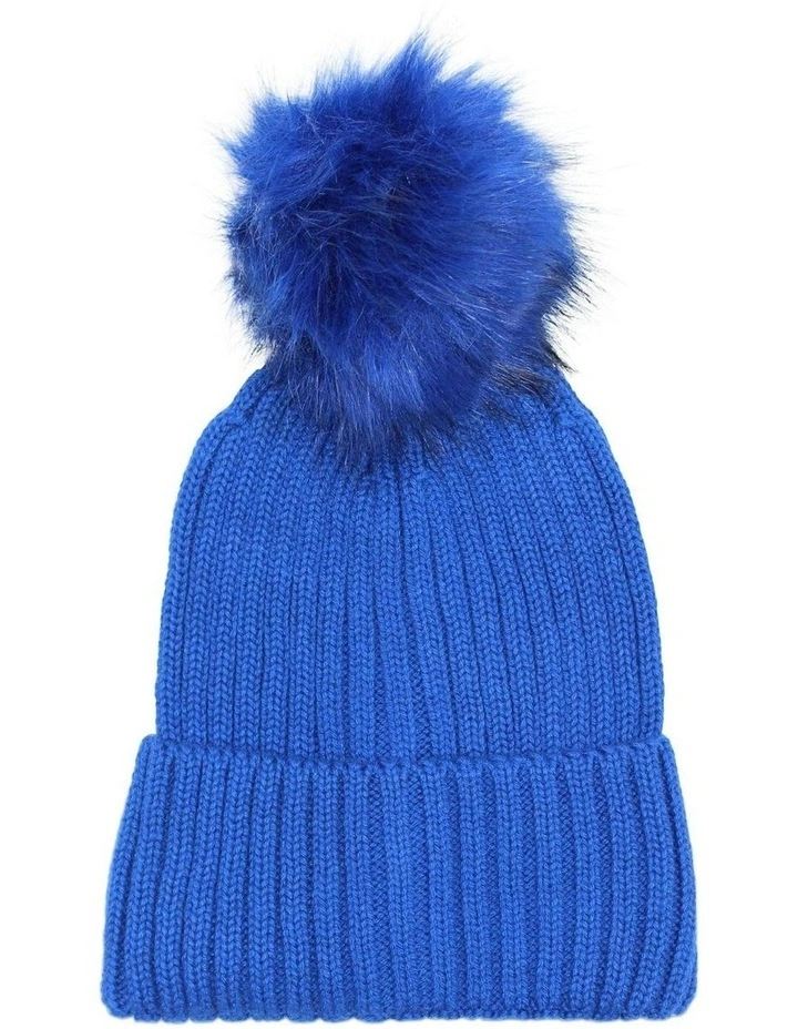 Valentine Wool Blend Beanie in Cobalt image 3