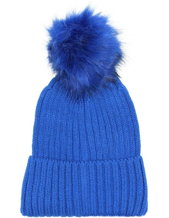 Valentine Wool Blend Beanie in Cobalt image 4