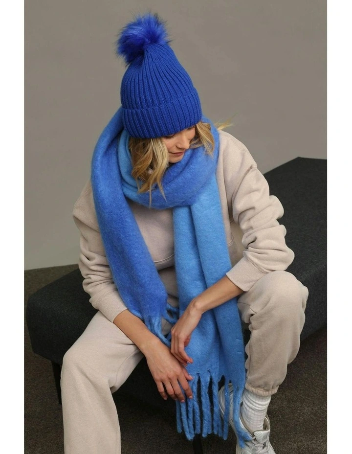 Valentine Wool Blend Beanie in Cobalt image 5