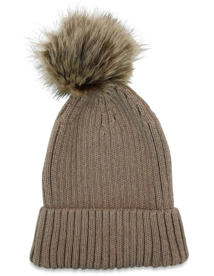 Valentine Wool Blend Beanie in Beige image 3