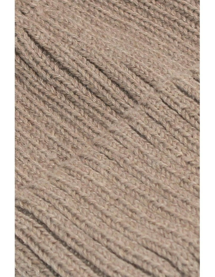 Valentine Wool Blend Beanie in Beige image 4