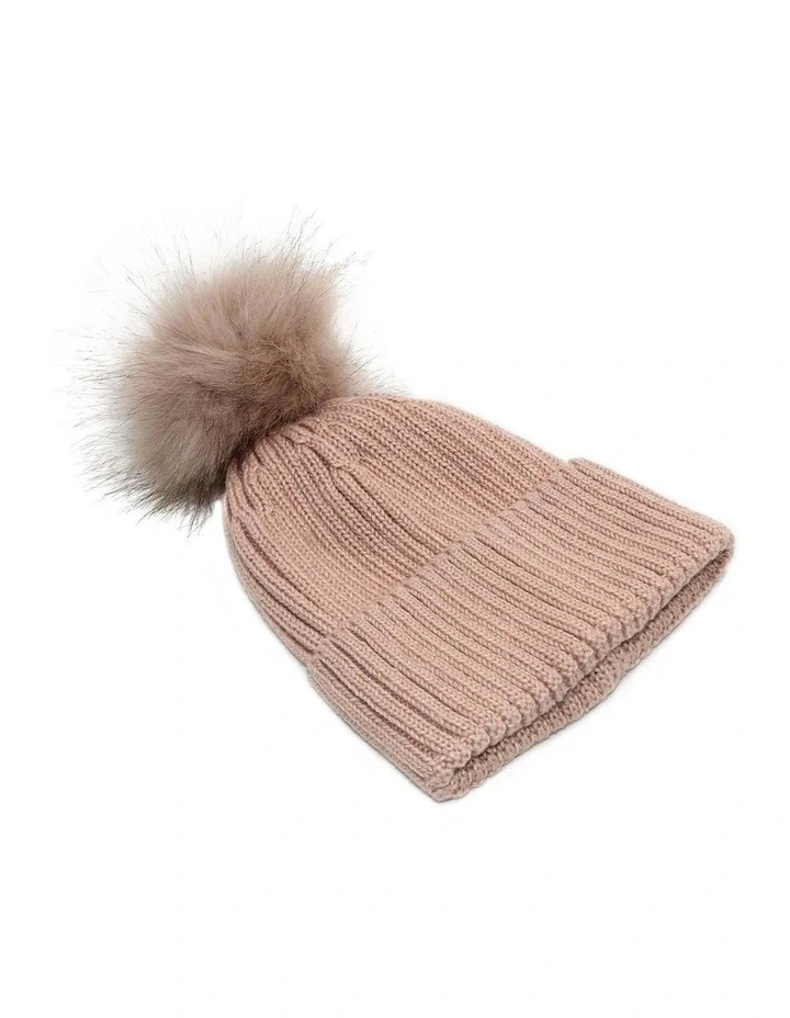 Valentine Wool Blend Beanie in Pink image 1