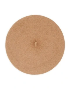 Lisa Wool Blend Beret in Brown