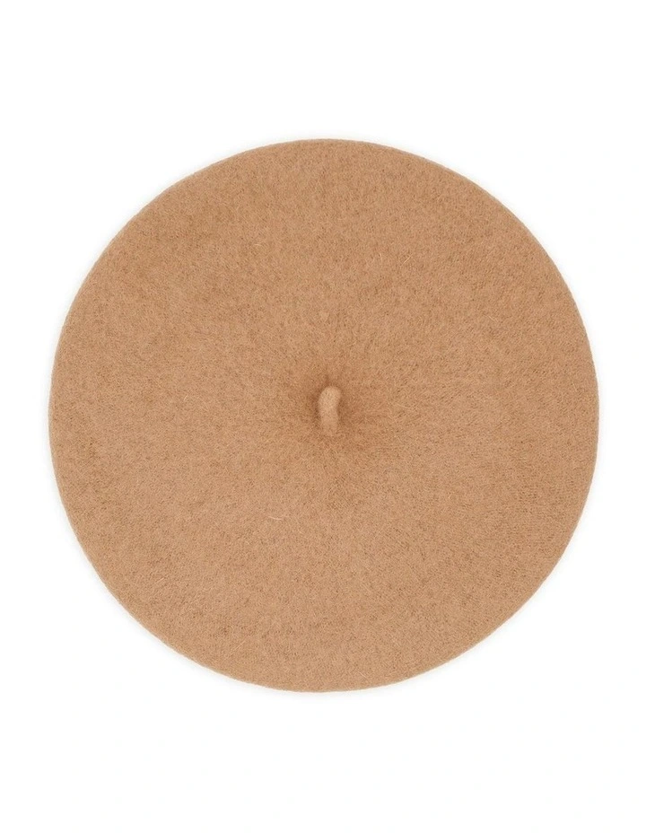 Lisa Wool Blend Beret in Brown image 1