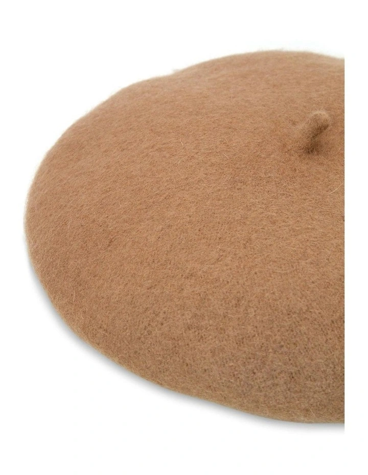 Lisa Wool Blend Beret in Brown image 5