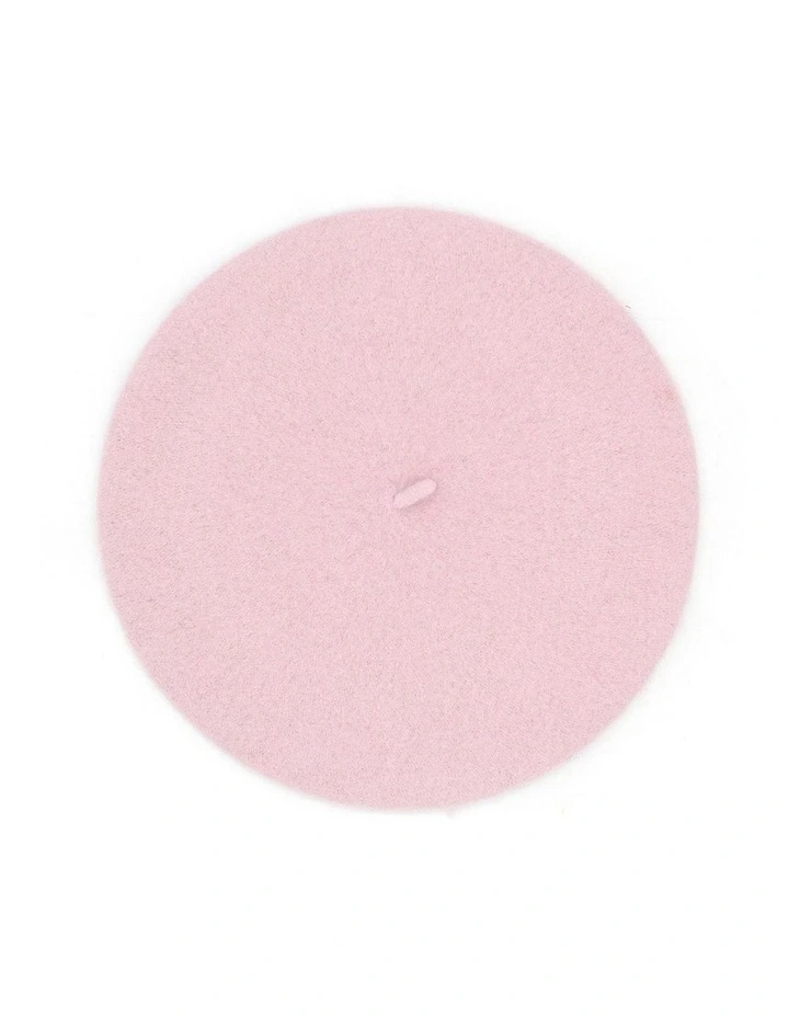 Lisa Wool Blend Beret in Lilac image 1