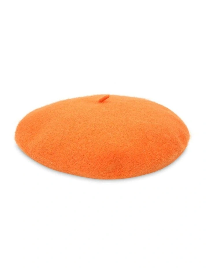 Lisa Wool Blend Beret in Orange image 2