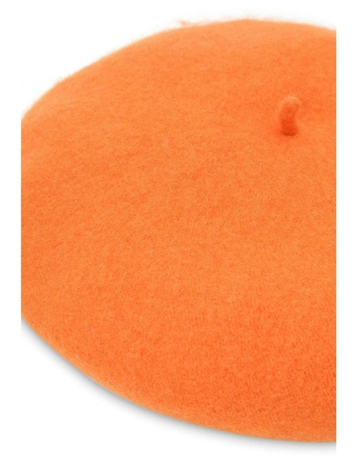 Lisa Wool Blend Beret in Orange image 3