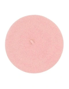 Lisa Wool Blend Beret in Pink