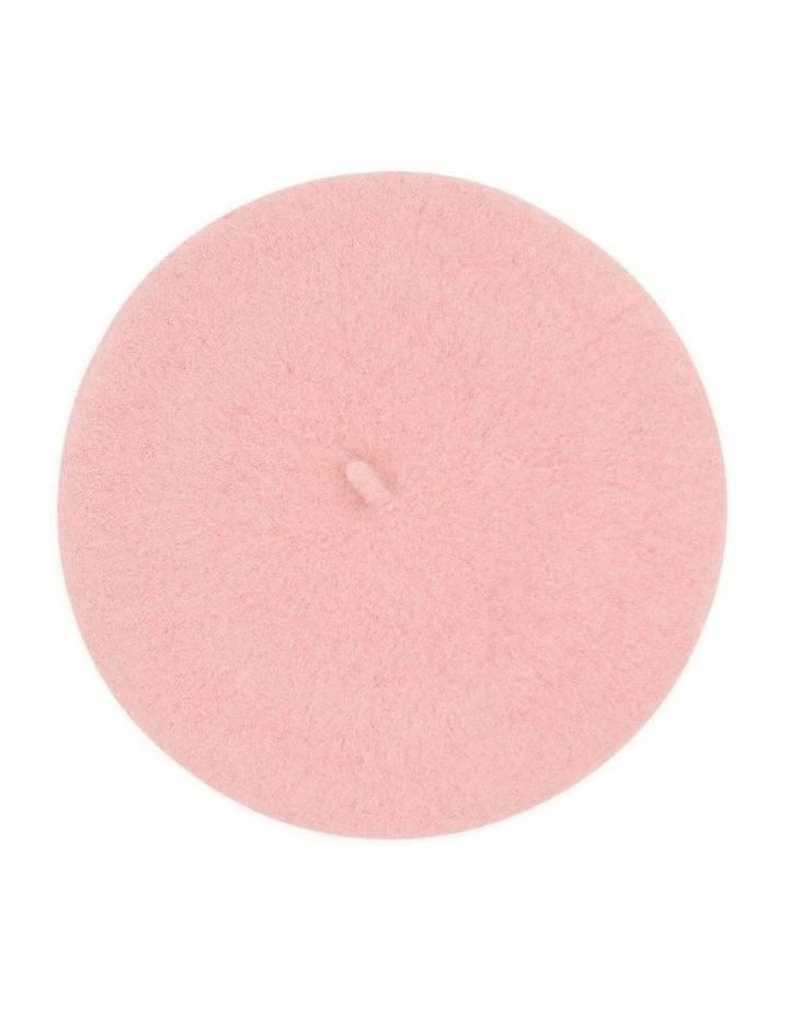 Lisa Wool Blend Beret in Pink image 1