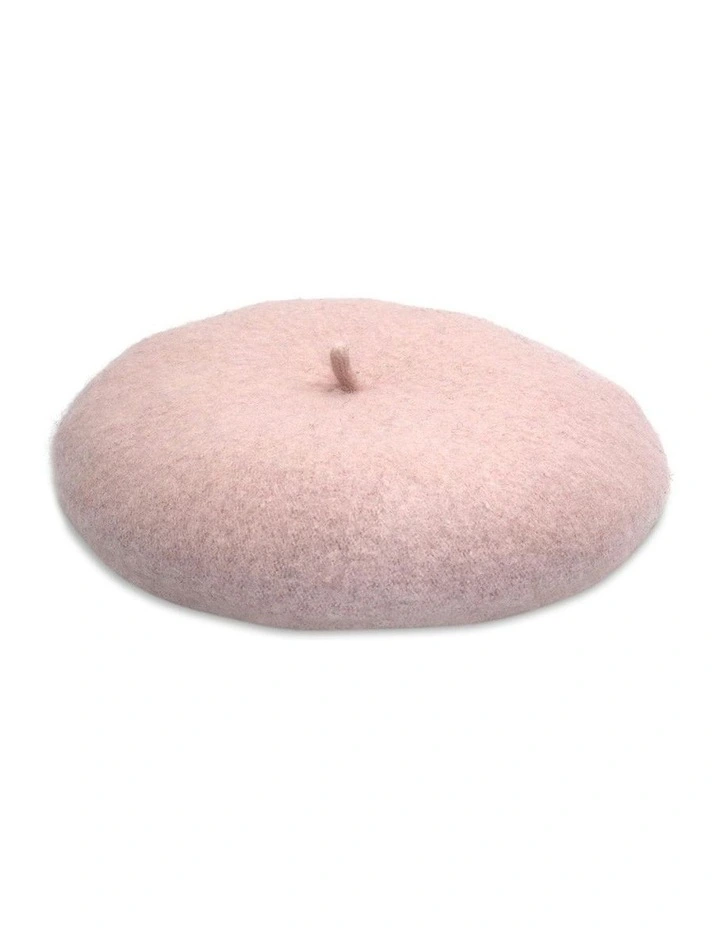 Lisa Wool Blend Beret in Pink image 3