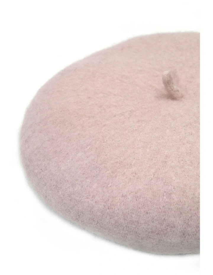 Lisa Wool Blend Beret in Pink image 5