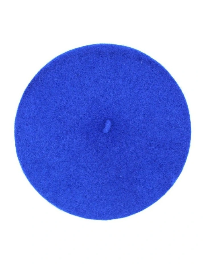 Lisa Wool Blend Beret in Royal Blue image 1