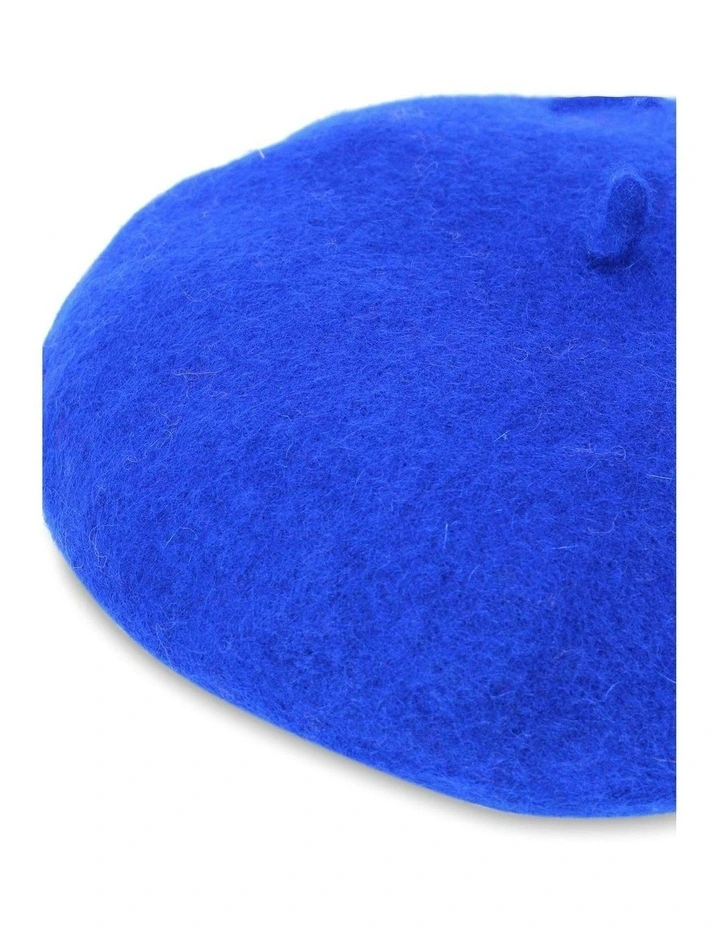 Lisa Wool Blend Beret in Royal Blue image 4