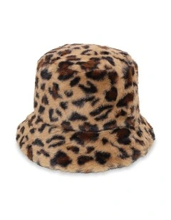 Simona Bucket Hat in Dark Leopard