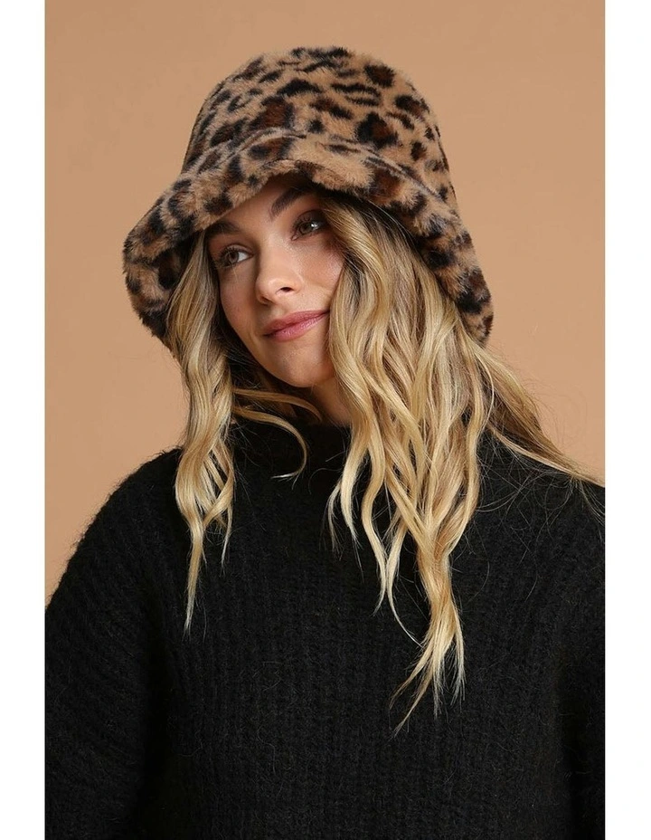 Simona Bucket Hat in Dark Leopard image 2