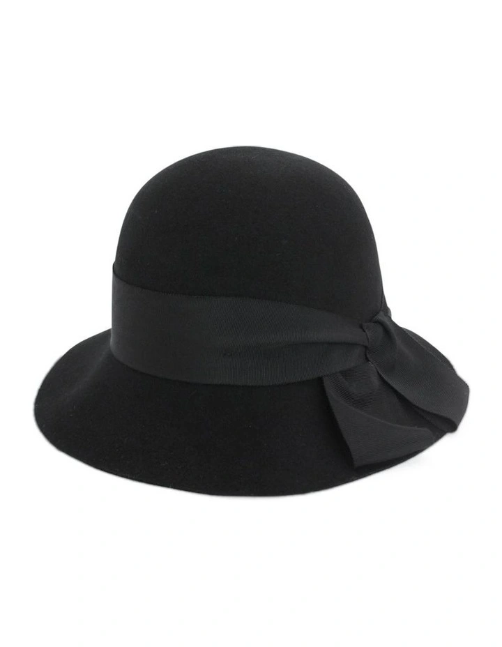 Dasia Small Floppy Hat in Black image 3